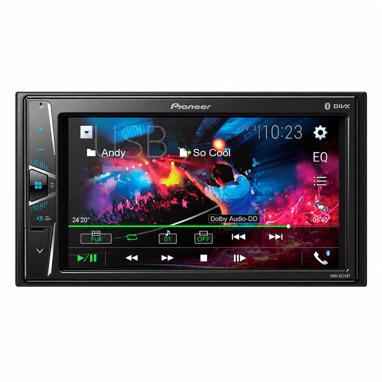 Pantalla de 6.2" DMH-G225BT — frontal