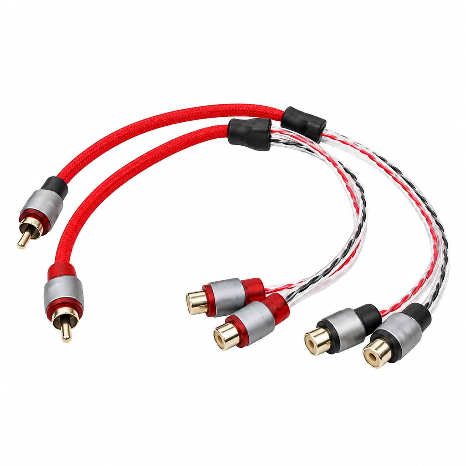 Adaptador Y RCA de 1 macho a 2 hembras RVY2F — frontal